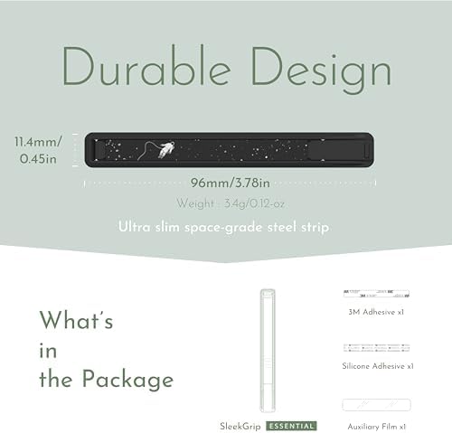 Sleek Strip Ultra-Thin Phone Grip & Kickstand – Lightweight Finger Holder for i Phone & Android – Customizable Loop Design with Dual Viewing Angles – Pocket-Friendly, Strong Adhesive, and Stylish Color Options for Enhanced Mobile Experience