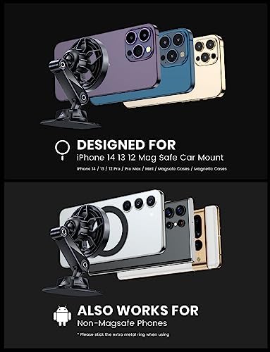 Revolutionize Your Driving with the e Samcore Mag Safe Car Mount – Premium Magnetic Phone Holder for i Phone 15, 14, 13, and 12 Pro Max, Featuring a Flexible Base for Effortless Adjustment and Enhanced Stability – Ultimate Car Accessory for Safe Navigation and Hands-Free Use