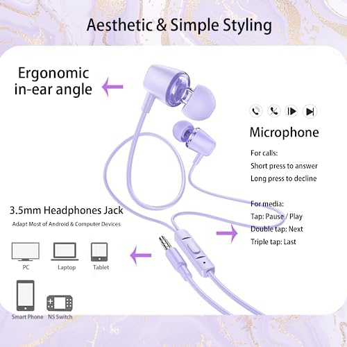 Beach Blue Kids Wired Earbuds – Ultra-Comfortable In-Ear Headphones with Mini Ear Tips, Integrated Mic, and Travel-Friendly Case – Superior Stereo Sound for Classroom Learning and Active Play – Ideal for Daily Use and On-the-Go Adventures