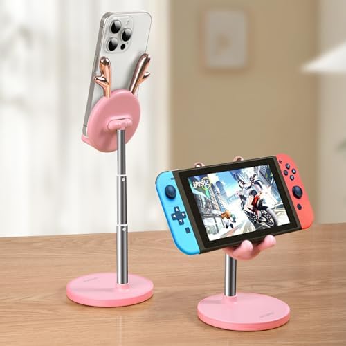 Cell Phone Stand,Angle Height Adjustable Cell Phone Stand for Desk,Cute Rabbit Phone Holder Stand for Desk, Compatible with All Mobile Phones, Tablets(4-10in) (Green) – Enhanced Compatibility and Speed