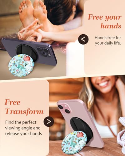 Adorable Cartoon Mag Safe-Compatible Phone Grip Stand – Lightweight Kickstand Ring Holder for Enhanced Usability – Perfect Accessory for i Phone 16/15/14/13/12 with Playful Design for Women and Girls – Durable, Easy-to-Install Magnetic Phone Accessory