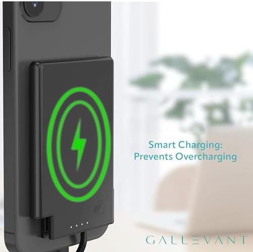 Magnetic Ultra-Slim 5000 m Ah Power Bank with Integrated USB-C Cable – Lightweight Travel Charger for i Phone 15 & Android Devices, TSA Compliant, Effortless Charging with Adhesive Magnet for Ultimate Convenience