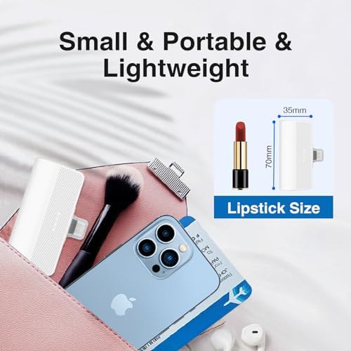 Ultra-Compact 5000 m Ah Portable Charger for i Phone – Fast Charging Power Bank in Purple, Compatible with i Phone 6/7/8/SE/11/XR/12/12 Pro Max/13/13 Pro Max/14/14 Pro Max/14 Plus & i Pad Series, Perfect Travel Companion for On-the-Go Charging