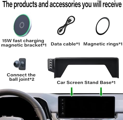 Car Phone Holder for Honda Accord 2018-2025 Accessories Apply to 8 Inch Screen 15W Fast Wireless Charger Screen Fixed Clip Cell Phone Mount Hands-Free 360 Degree Rotation – Enhanced Compatibility and Speed