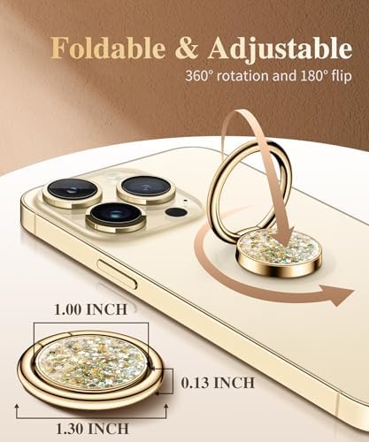 GVIEWIN Stylish Marble Phone Ring Holder with 360° Rotation for Ultimate Grip and Kickstand Functionality – Compatible with i Phone 16 Pro Max, 15 Plus, 14, 13, 12 Series & Galaxy S25/S24 Ultra – Elegant Flowing Sakura Design for Enhanced Safety and Usability