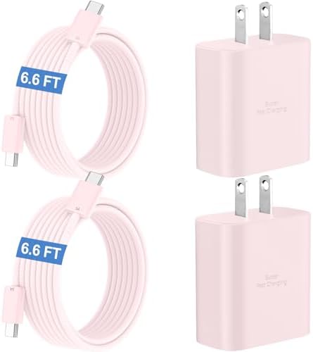 45 W Super Fast USB-C Charger with 6.6 ft Cable – Ultra-Fast Charging Adapter for Samsung Galaxy S24/S23/S22/S21/Note 20 – Stylish Deep Purple & Blue Design for Enhanced Device Performance and Safety