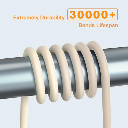 i GENJUN 5-Pack i Phone Charger Set – Dual Port USB Wall Adapter with 6 FT Lightning Cables for Fast Charging & Data Sync – Compatible with i Phone 14, 13, 12, 11 Pro Max, XR, XS Plus – Sleek Beige Design for Modern Convenience