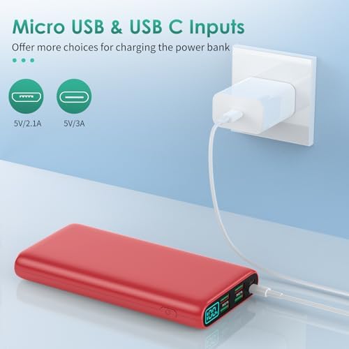 High-Capacity 38800 m Ah Portable Power Bank with LCD Display – Multi-Device Charger Featuring 5 USB Outputs and USB-C Connectivity for Fast Charging – Ideal for i Phone 16/15/14/13 Pro, Samsung Galaxy, Pixel, and Nexus – Ultimate On-the-Go Charging Solution in Blue