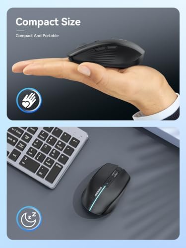 Streamlined Bluetooth Wireless Mouse – Rechargeable Ergonomic Multi-Device Mice (Tri-Mode: BT1/BT2 + 2.4 GHz) with USB Receiver, Stylish Khaki to Pink Design for Laptop, Mac Book, PC, i Mac, i Pad – Ultimate Comfort & Flexibility for Effortless Productivity