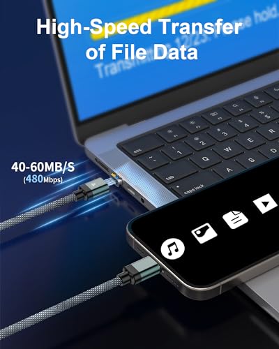 ZBF 100 W USB-C Magnetic Charging Cable – High-Speed 5 A Power Delivery & 480 Mbps Data Transfer | Versatile 5 ft & 6.6 ft Lengths | Effortless Magnetic Connection for i Phone 16/15/14/13 Pro Max, Mac Book Pro, i Pad, Galaxy S22 | Durable Design for Ultimate Convenience and Seamless Charging Experience