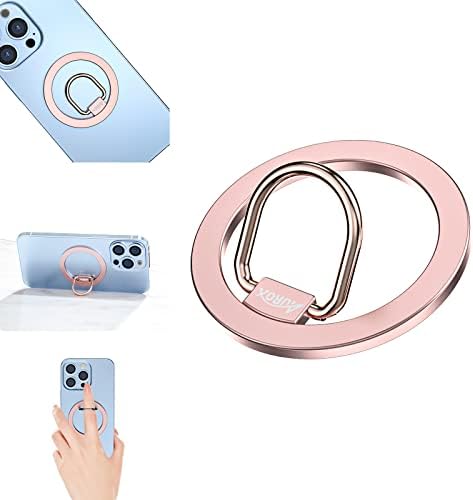 AUROX Magnetic Phone Ring Holder: Adjustable Grip & Stand for Mag Safe i Phones 12-16, Lightweight Aluminum with Powerful N52 Magnets, 360° Rotation & 125° Flip, Detachable for Seamless Wireless Charging – Perfect for Streaming, Photography & Everyday Use (Black)