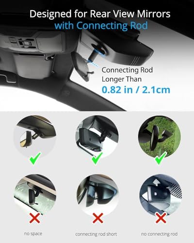 Revolutionary Aluminum Alloy Rear View Mirror Phone Holder – Multi-Angle Adjustable and Rotatable Mount for 4-7 Inch Smartphones – Ultimate Driving Safety and Seamless Connectivity for i Phone and Android Users – Effortless Installation and Modern Design