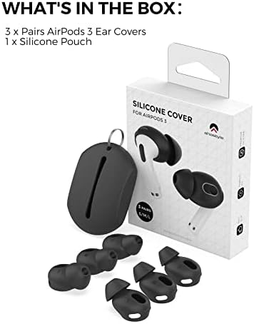 Aha Style Premium Silicone Ear Tips for Air Pods 3 (2021) – 3 Pairs in Large, Medium, and Small Sizes for Maximum Comfort and Noise Isolation – Ideal Apple Air Pods Accessories for Audiophiles Seeking Superior Sound Quality and Enhanced Listening Experience