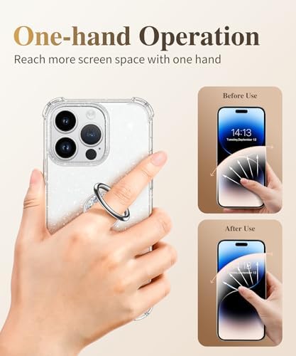 GVIEWIN Stylish Marble Phone Ring Holder with 360° Rotation for Ultimate Grip and Kickstand Functionality – Compatible with i Phone 16 Pro Max, 15 Plus, 14, 13, 12 Series & Galaxy S25/S24 Ultra – Elegant Flowing Sakura Design for Enhanced Safety and Usability