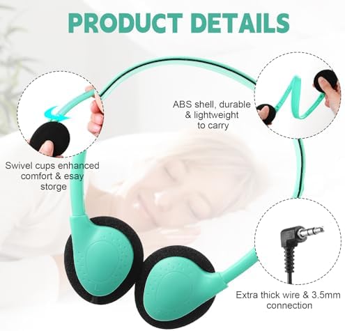 Transform Your Classroom Audio with Konohan 30 Pack Kids Headphones – Adjustable Wired Headset for Enhanced Learning, Lightweight Comfort, and Durable Design for All Ages – Perfect for Educational Use with 3.5 mm Jack Compatibility