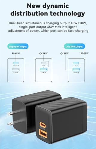 Revolutionize Your Charging Experience with the 65 W Ga N USB C Charger Block – Ultra-Fast Dual-Port Power Adapter for Mac Book Pro/Air, i Phone 16/15/14/Pro, Galaxy S23/S22, and More – Compact, Efficient, and Built for Safety