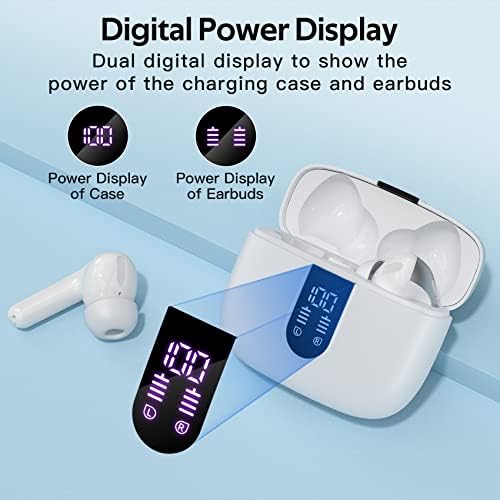 TAGRY True Wireless Bluetooth Earbuds – 60 Hours Playback with LED Battery Display, IPX5 Waterproof, Wireless Charging Case – Perfect for Sports, TV, Smartphones, and Laptops – Superior Sound Quality and Comfort for Active Lifestyles