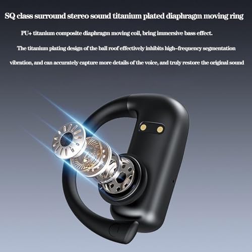 Elevate Your Audio Experience with Bluetooth 5.1 Sports Earbuds – Ergonomic Earhook Design for Secure Comfort, Immersive HD Sound for Gaming and Workouts, Sweatproof Durability for Active Lifestyles (Black)