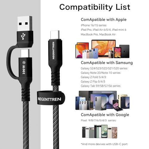 Ultra-Fast Charging 2-Pack USB C to USB C Cable – 100 W Power Delivery with 5 A Speed for i Phone 16 Max, Mac Book Pro & i Pad – 6 FT Durable Nylon Braided Design for Tangle-Free Use, Perfect for Home & On-the-Go Charging