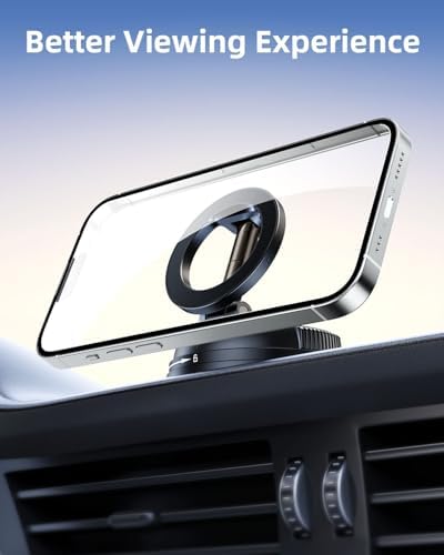OATSBASF 360° Rotating Magnetic Car Phone Holder – Compact & Adjustable Smartphone Mount for i Phone 16-13 Pro Max Plus, Sleek Black Design – Enhance Navigation & Safety While Driving