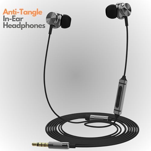 Betron BS10 Wired Earphones – In-Ear Noise Isolating Headphones with Built-In Microphone & Volume Control, 12 mm Drivers for Deep Bass, Ergonomic Design for Ultimate Comfort, Enhanced Compatibility with All Devices