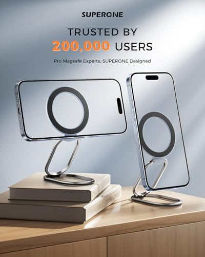 2025 SUPERONE Mag Safe Phone Ring Holder – Versatile Adjustable Magnetic Kickstand & Detachable Grip for i Phone 12-16 Series – Vibrant Purple for Enhanced Wireless Charging & Effortless Hands-Free Functionality – Transform Your Smartphone Use with Style and Practicality