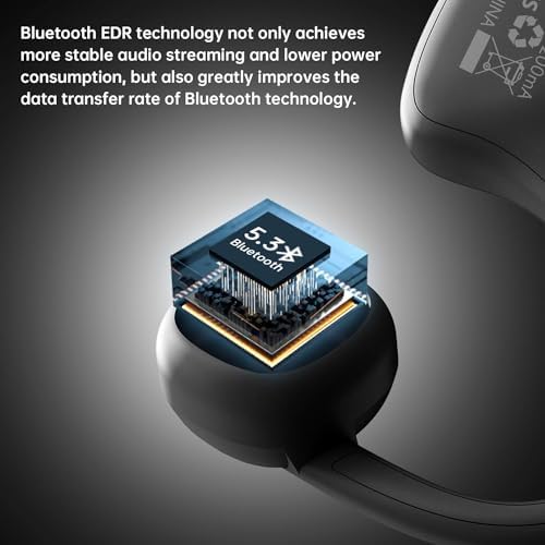 LOBKIN Kids Bluetooth Earbuds – Safe Listening with Lightweight Open Ear Design and IPX5 Waterproof Protection – Advanced Bluetooth 5.3, Built-in Microphone – Perfect for School, Home, and Outdoor Adventures – Ideal Gift for Young Explorers