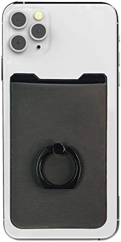 Gecko Universal Phone Ring Wallet – 360° Swivel Grip with Strong Adhesive for Credit Cards and Cash – Enhanced Stability and Comfort for Selfies, Videos, and Everyday Use – Compatible with All Cell Phone Models – Durable, Magnetic Mount Ready – Gray Finish – 90-Day Satisfaction Guarantee