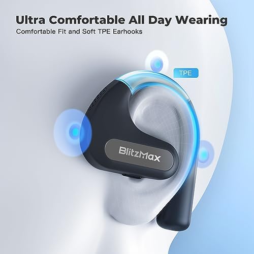 Experience Unmatched Sound Clarity with Open Ear True Wireless Earbuds – Advanced Noise Cancellation, Enhanced Bass, and 60 Hours Playtime – Perfect for Active Lifestyles and Outdoor Adventures – Bluetooth 5.3 Connectivity with LED Power Display and IPX5 Water Resistance for Ultimate Durability – Ideal for Running, Work, and Everyday Use