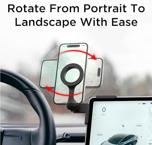 Transform Your Tesla Driving Experience with the Premium Magnetic Phone Mount – Tailored for Model 3, Y, X, and S (2022) – Powerful Magnetic Grip for Unwavering Stability – Mag Safe Ready for Effortless Use – Quick Tool-Free Installation – Stylish Black Finish Enhancing Your Vehicle’s Interior – The Ideal Companion for Hands-Free Navigation and Enhanced Connectivity