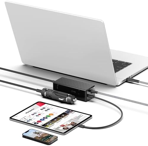 Ultra-Fast KFD PD118 100 W USB-C Car Charger for Laptops & Devices – High-Efficiency DC Adapter with 18 W QC3.0 Port – Compatible with Mac Book Pro, Dell XPS, Razer Blade, Surface Pro & More – Reliable Power Supply for Cars, Trucks & Outdoor Use – 30-Day Exchange & 36-Month Warranty