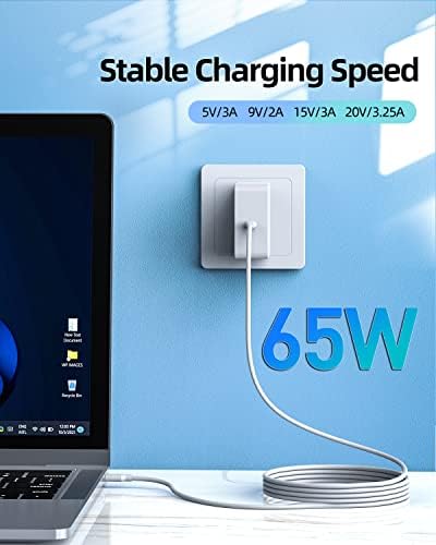 65 W Fast Charging Samsung Laptop Charger with PD Technology – Ultimate Galaxy Book Compatibility, Foldable Plug & 7.5 FT Detachable Cable for Office and Travel Use, CE Certified for Safety and Reliability. Experience rapid charging with intelligent power delivery, ensuring your Galaxy Book Pro, Pro 360, and other devices power up swiftly. Featuring a compact design with a foldable plug that saves space on power strips, this charger is perfect for your desk or on-the-go. The 7.5 FT detachable cable offers flexibility for comfortable connectivity in various settings. Backed by a 2-year manufacturer’s warranty and a hassle-free 30-day return policy, invest in a charger you can trust. CE-certified for enhanced safety, it protects against overcharging and overheating while delivering consistent performance. Ideal for professionals and students alike, this charger guarantees compatibility with a wide range of Samsung Galaxy laptops and devices, making it an essential accessory for efficient productivity.