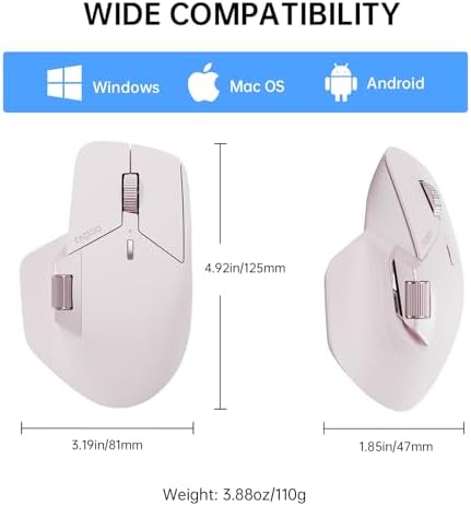 Revolutionize Your Workflow with Rapoo MT760 Multi-Device Wireless Mouse – Effortlessly Connect Up to 4 Devices with Bluetooth 5.0 & 2.4 G, 11 Customizable Buttons, 4 K DPI Precision, and 90 Days of Uninterrupted Battery Life – Perfect for Professionals and Tech Enthusiasts in Sleek Matte Black