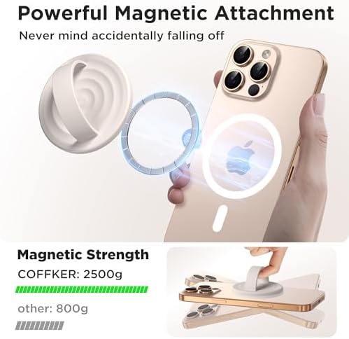 Revolutionary Magnetic Phone Ring Grip Holder – Ergonomic Silicone Finger Loop for i Phone Pro Max/Plus, 12/13/14/15/16 Series – Compatible with Mag Safe – Oat Color Enhances Aesthetics and Comfort – 360-Degree Rotation for Effortless Use – Secure Your Device with Style and Stability – Essential Smartphone Accessory for Unmatched Usability and Convenience