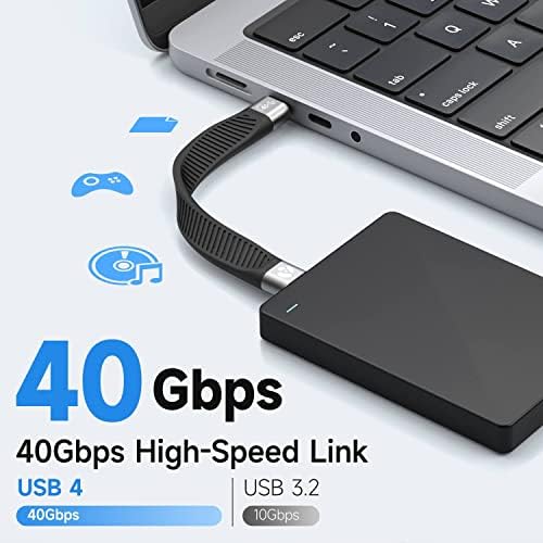Ultra-Fast USB-C to USB-C USB4 Charger Cable – 5-Inch, 40 Gbps Data Transfer, 240 W Power Delivery, Thunderbolt 3/4/5 Compatible, Perfect for i Phone 15/16, i Pad, Mac Book, Samsung Galaxy, and More – Travel-Ready, Durable, High-Performance Cable for Enhanced Connectivity