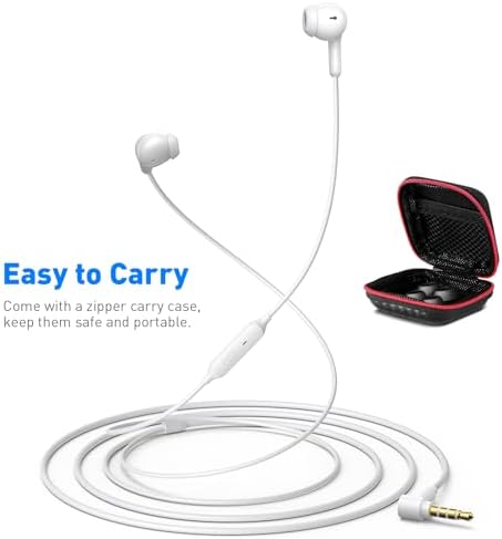 Premium Wired Earbuds with Integrated Microphone – Versatile 3.5 mm Earphones for Macbook, Laptop, i Phone, Android, and Gaming – Lightweight Comfort, Superior Sound Quality, Ideal for Students and Gamers