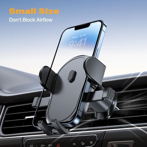 Miracase Universal Car Vent Phone Holder – Enhanced Non-Slip Clip for Safe Smartphone Mounting, Hands-Free Navigation & Communication, Compatible with All Models Including Latest i Phones – Sleek Grey Design for Ultimate Driving Safety and Ease