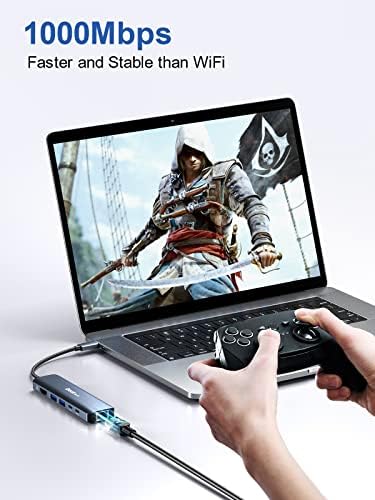 Revolutionize Your Workspace with the dockteck 5-in-1 USB-C Hub Multiport Adapter – 4 K HDMI, Dual SD/TF Card Slots, and 2 High-Speed USB 3.0 Ports for Mac Book Pro, Air, i Pad Pro, and XPS – Unmatched Versatility and Rapid File Transfers