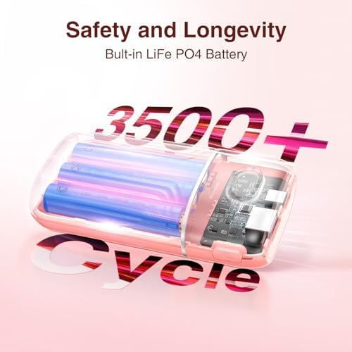 MARBERO Ultra-Lightweight 10,000 m Ah Fast Charging Power Bank – Compact USB-C Charger with 18 W Output for i Phone, i Pad, Samsung Galaxy & Google Devices – Essential Travel Companion with Advanced Safety Features for On-the-Go Power Management