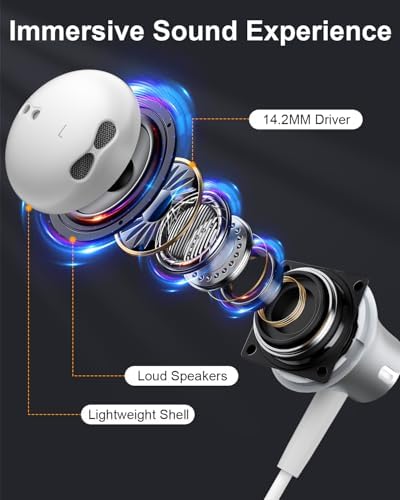 Premium USB C Earbuds with In-Line Microphone for Samsung Galaxy S25/S24/S23/S22 FE, i Phone 16/15 Pro Max, and Google Pixel 9 Pro – Advanced Noise Cancelling Stereo Earphones with Effortless Volume Control for Ultimate Sound Experience and All-Day Comfort