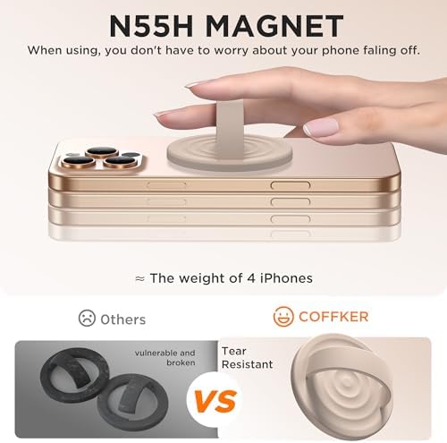 Revolutionary Magnetic Phone Ring Grip Holder – Ergonomic Silicone Finger Loop for i Phone Pro Max/Plus, 12/13/14/15/16 Series – Compatible with Mag Safe – Oat Color Enhances Aesthetics and Comfort – 360-Degree Rotation for Effortless Use – Secure Your Device with Style and Stability – Essential Smartphone Accessory for Unmatched Usability and Convenience