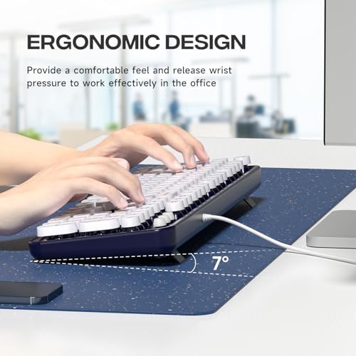 Experience Ultimate Clarity with the Large Print Wired Office Keyboard – 104 Full-Sized Typewriter Keys for Enhanced Visibility, Ergonomic Design, and Instant USB Plug & Play Compatibility for Windows and PCs – Perfect for Home and Office Use
