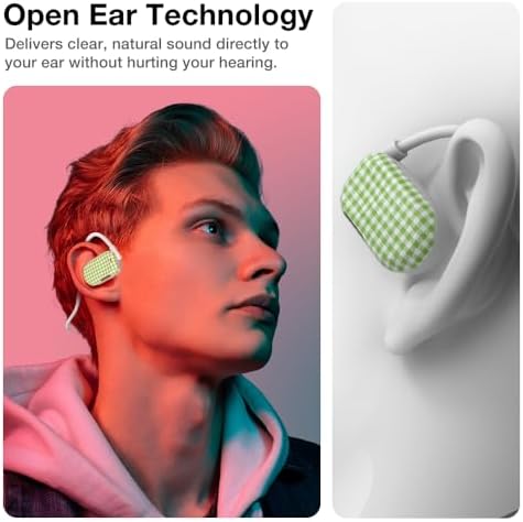 Purity Air Open Ear Headphones – Advanced True Air Conduction Wireless Bluetooth Earbuds with Dual Mic for Clear Calls – Ergonomic, Sweat-Resistant Design for Active Lifestyles – Compatible with i Phone & Android – Ultimate Comfort and Audio Awareness