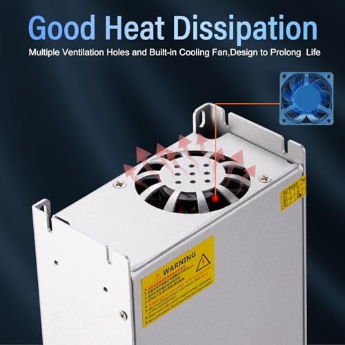 Universal 12 V 800 W AC to DC Power Supply – High-Efficiency 110 V/220 V Input Adapter for LED Strips, 3 D Printers, and More – Reliable 66 A Output Transformer for Versatile Applications and Enhanced Performance