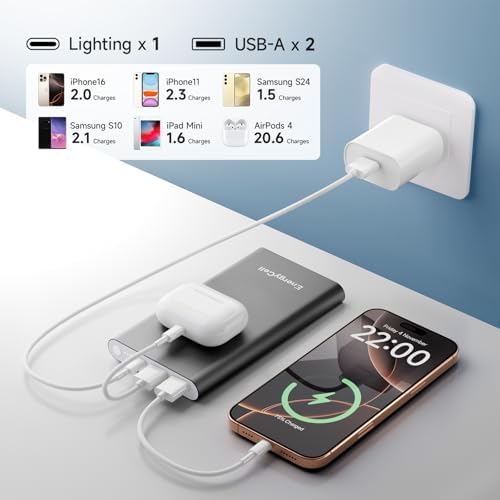 Pilot 4 GS 12000 m Ah Fast Charging Power Bank – Dual 3 A Output Portable Charger for i Phone 11-16 & More – Stylish Silver Design for On-the-Go Convenience and Reliable Device Protection