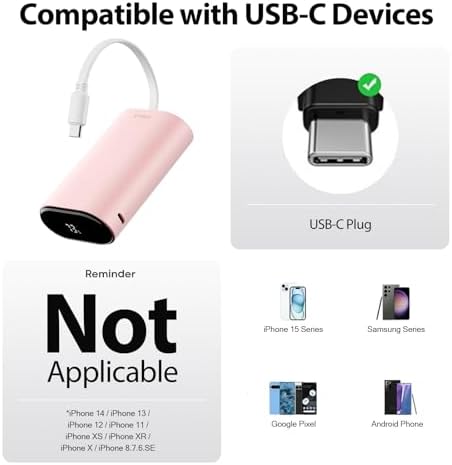 Ultimate i WALK 9600 m Ah Fast Charging Power Bank with Built-in USB-C Cable – 20 W PD External Battery for i Phone 15 Series, Samsung, Android, i Pad Pro/Air & Air Pods – Lightweight & Convenient Charging Solution for Travel & Daily Use