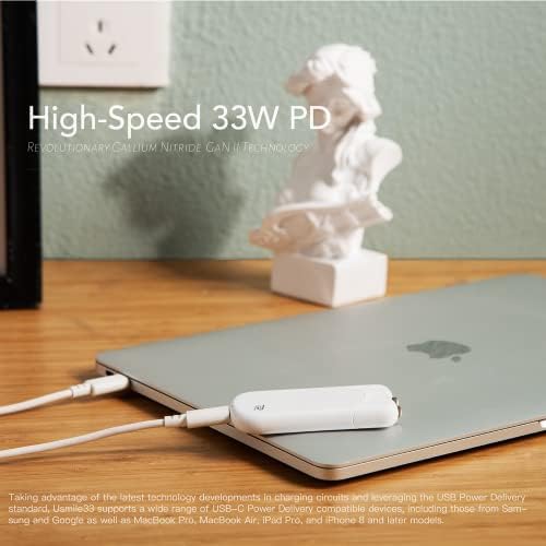 33 W Ultra-Thin USB C Charger – Foldable PD PPS Fast Charging Adapter for i Phone 15/14/13/12, Galaxy, Pixel, i Pad & Mac Book – Enhanced Portability, Safety Features, and Versatile Compatibility for On-the-Go Power Solutions