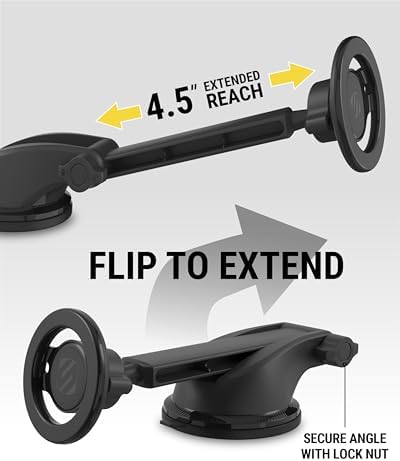 Revolutionize Your Driving Experience with Scosche Magic Mount™ SMSCUP – Adjustable Gooseneck Magnetic Phone Holder for Car, Compatible with i Phone 16-12 Series & Android Devices, Mag Safe Technology, Effortless Hands-Free Navigation, Secure Cup Holder Fit, Effortless Installation