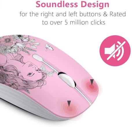 Ultra-Quiet Wireless Mouse with Nano Receiver – Perfect for PC, Laptop & Mac Book | Portable Optical Mice for Effortless Navigation | Ergonomic Design for Comfort & Productivity | Ideal for Mobile Professionals & Students