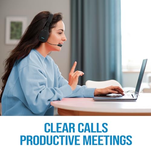 Ultimate Trucker Bluetooth Headset with Advanced Noise-Cancellation – Experience Crystal-Clear Communication and Immersive HD Sound Quality with Custom-Fit Adjustable Headband and Luxurious Memory Foam Ear Cushions – Perfect Wireless Solution for Truck Drivers and On-the-Go Professionals